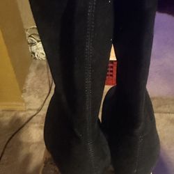 NWB BLACK LRL SUEDE & Leather BOOTS 