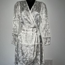 NSR Nara Faux Wrap Long Sleeve Dress