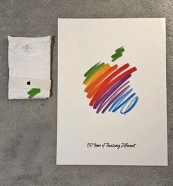 Apple 50th Anniversary Poster & Shirt Large