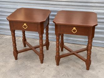 Brown Nightstands with Gold Pulls - $130 for the PAIR!