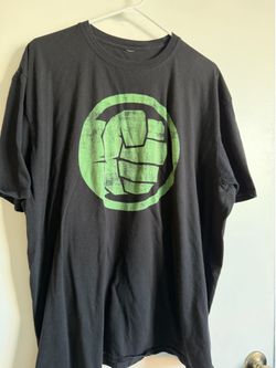 Marvel Hulk Fist Logo Adult Black T Shirt