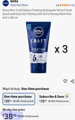 3 PACK NIVEA MEN'S STYLING GEL