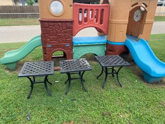 3 side metal tables