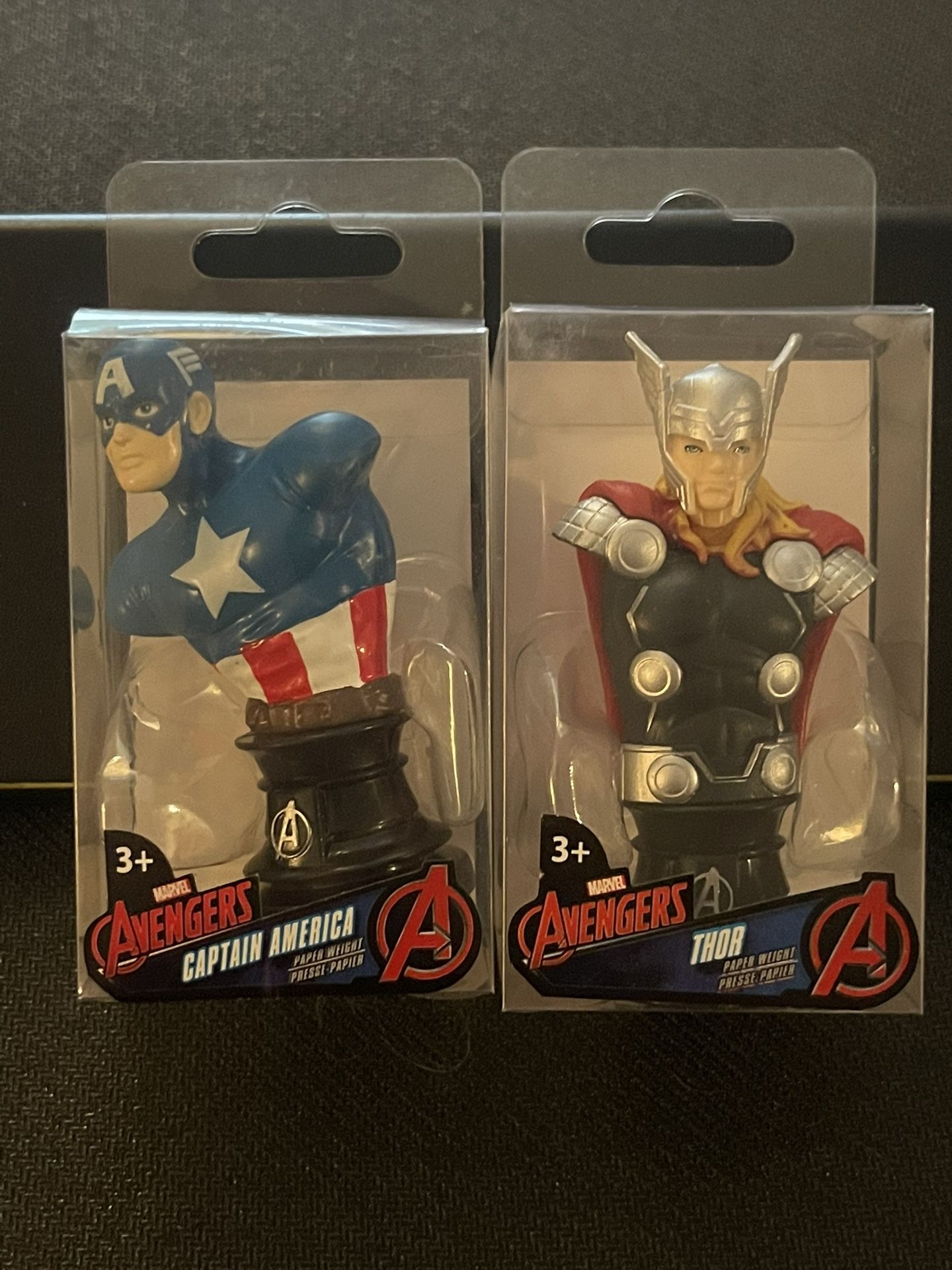 * Marvel Avengers Captain America & Thor Mini Paper Weight Factory Sealed New! ($10.00 Set)