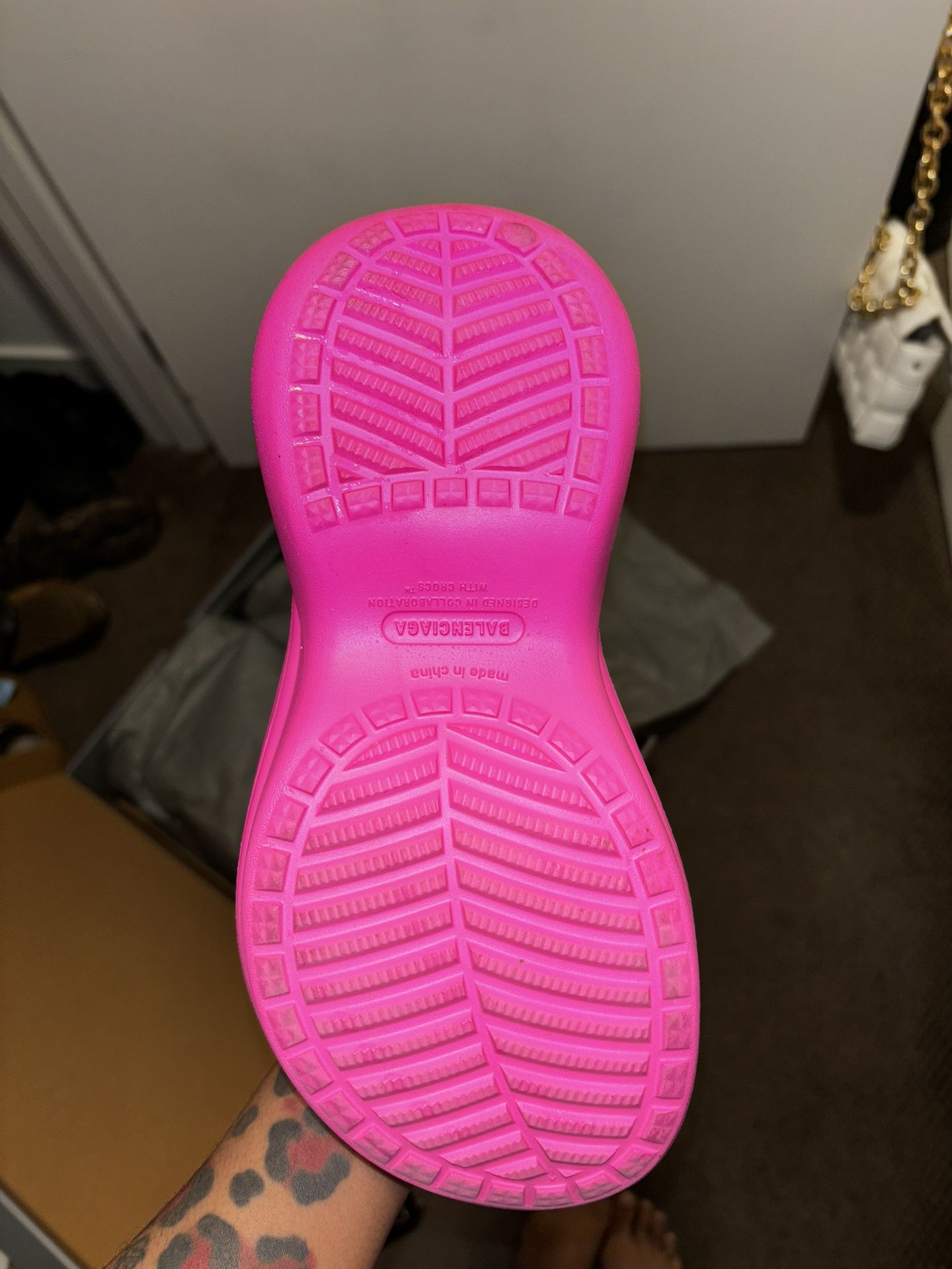 Pink Balenciaga Croc Rain Boots