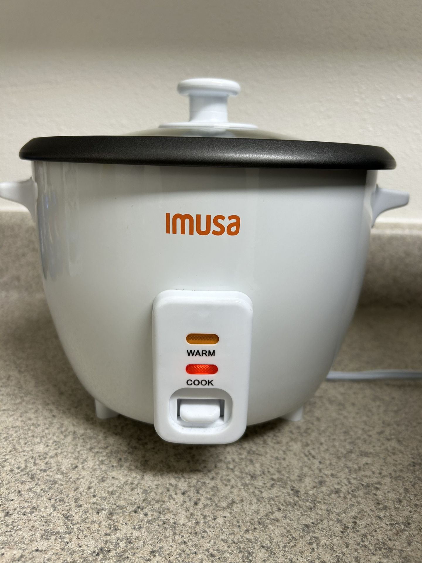 IMUSA 8-Cup Non-Stick White Rice Cooker with Non-Stick Cooking Pot