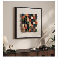 Framed 3D Textured Abstract  Wall Art