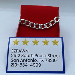 Silver Concave Curb Bracelet