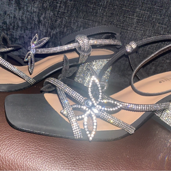 brand new.  black and silver women’s heels