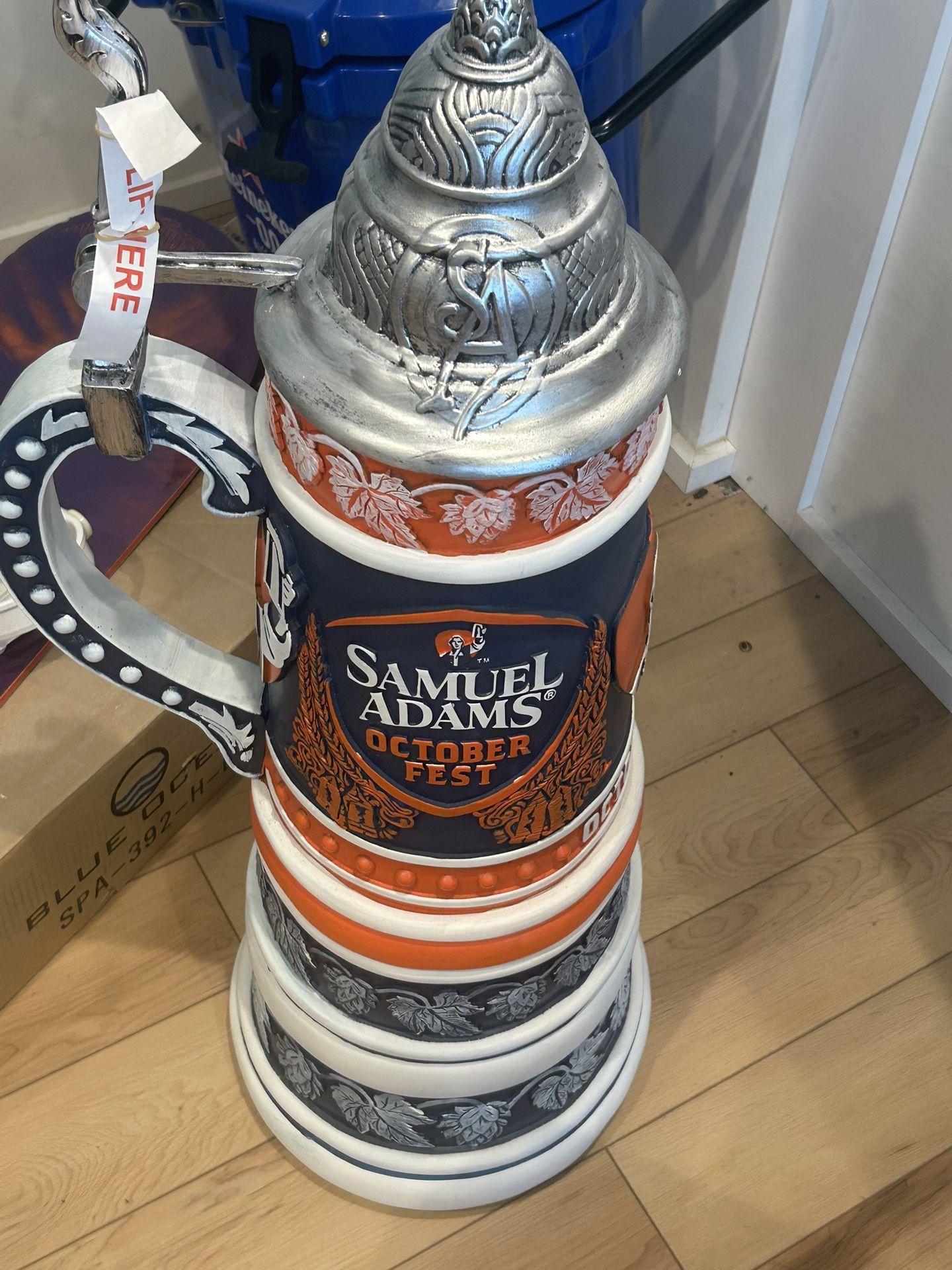 Large Sam Adams Octoberfest Beer Stein Display