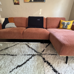 Modern Coral Sectional Sofa with Chaise