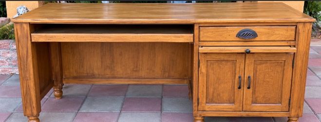 Solid Wood Desk with Storage & Pull-Out Shelves – $75 OBO