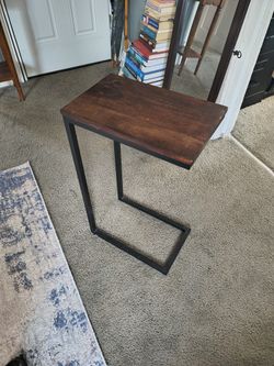 Wooden & Metal C-shape Couch Table