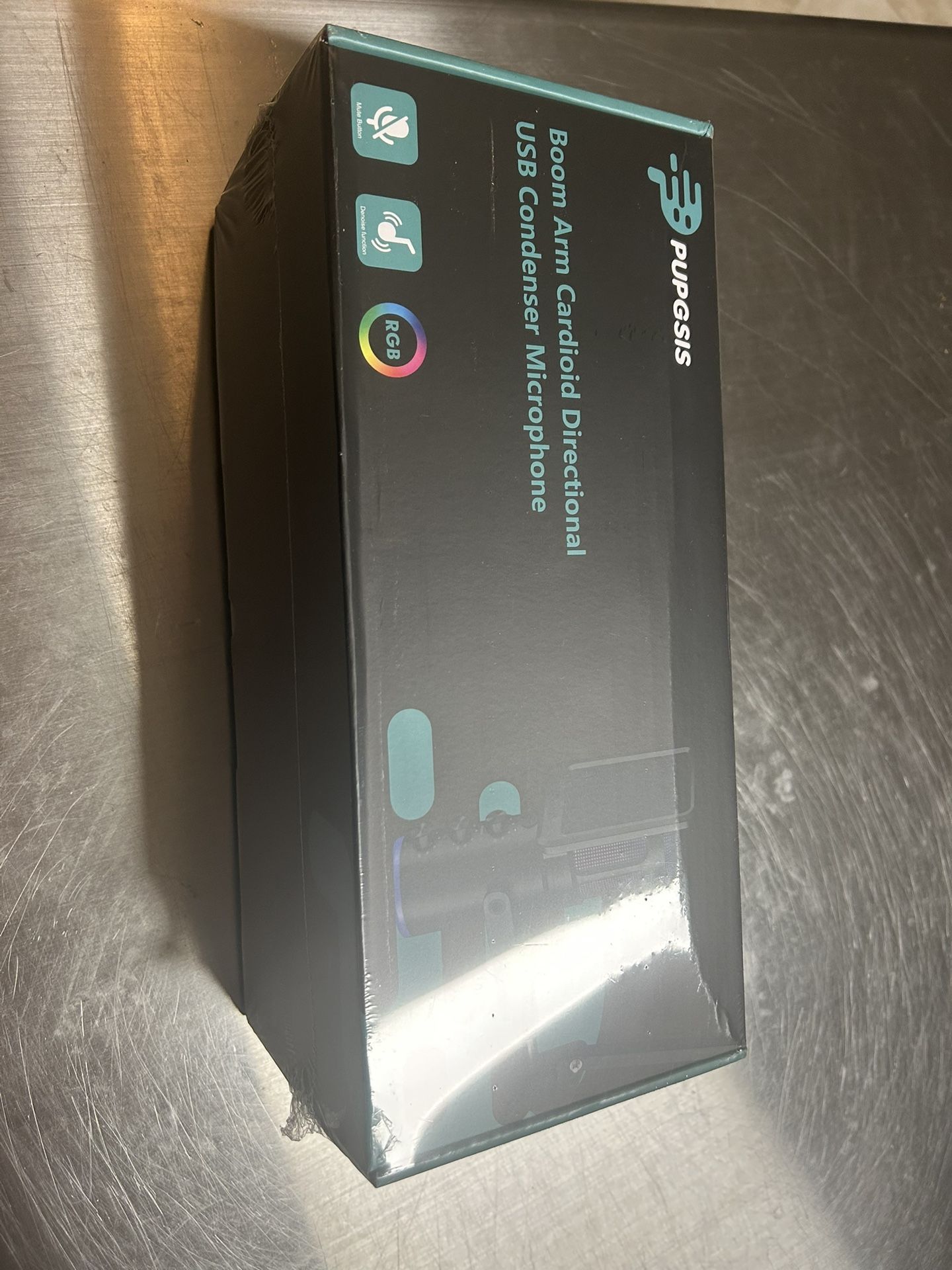 Gaming Microphone, USB Condenser Mic for PC, PS4/5 and Mac, Noise Cancellation Computer Mic with Mute, Reverb, Monitoring, Adjustable Boom Arm, Pop Fi