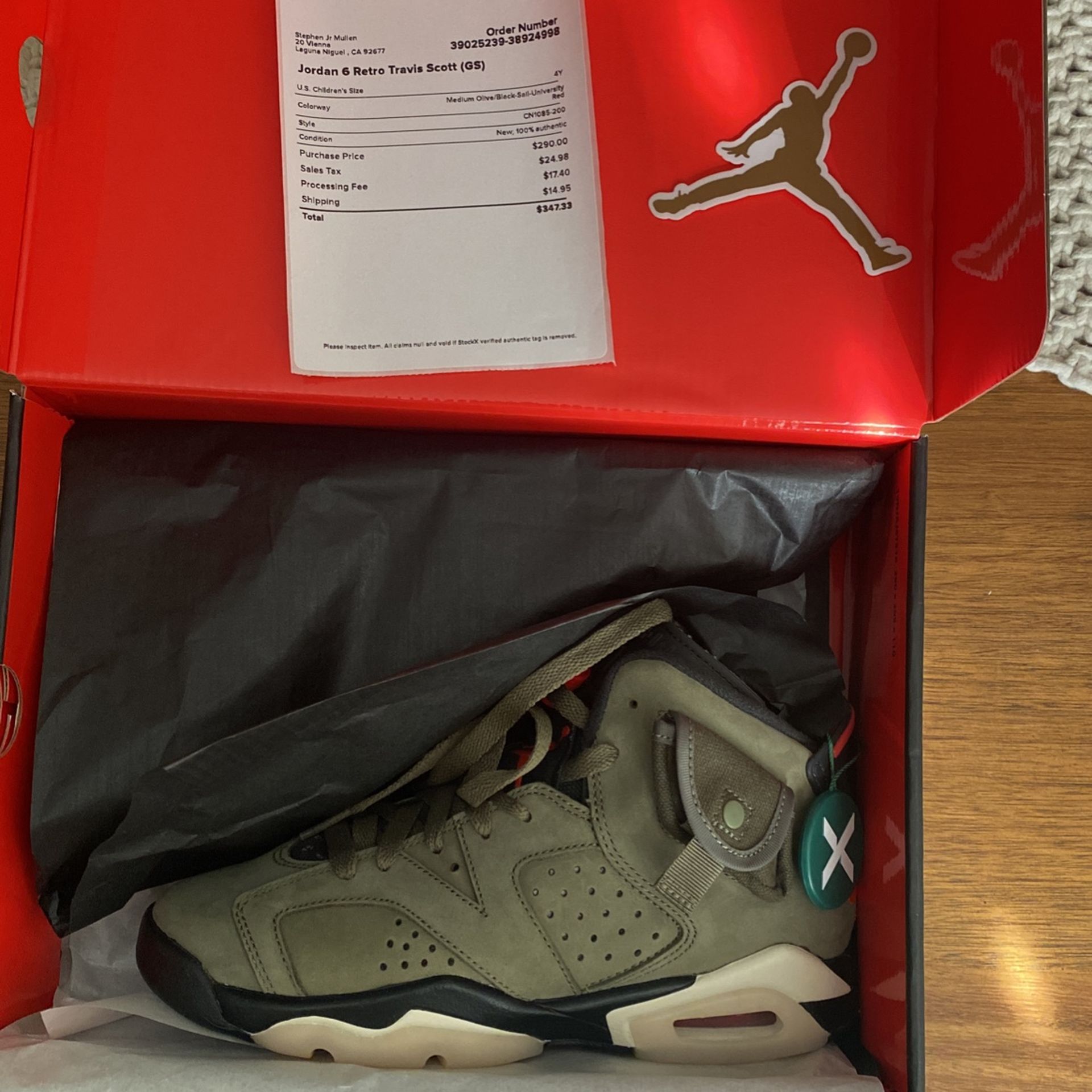 Size 4 Brand New Travis Scott 6s $300