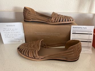 Nisolo Leather 9.5 Guarache Almond Sandal Shoe
