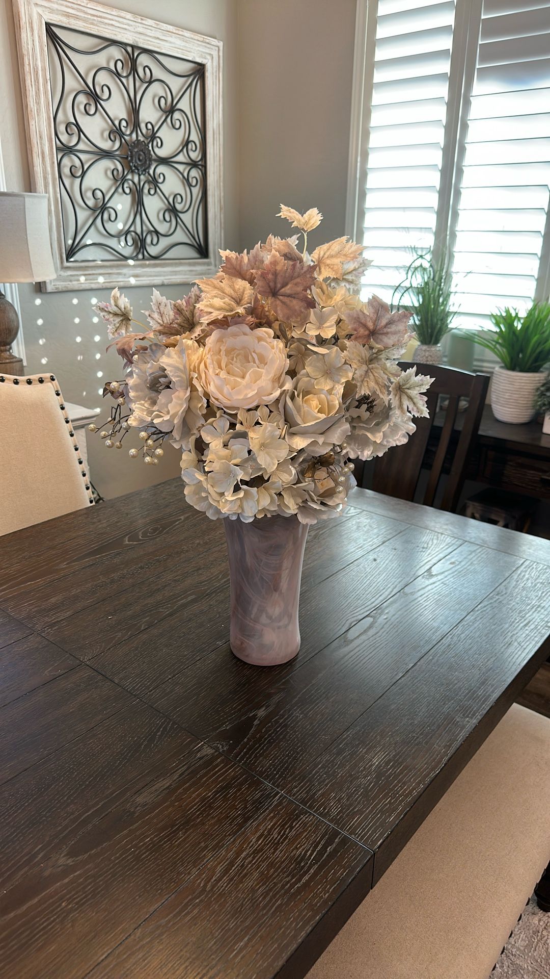 Flower Vase, Light, Pink And Cream