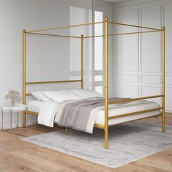 Mainstays Canopy Bed, Full, Gold Metal