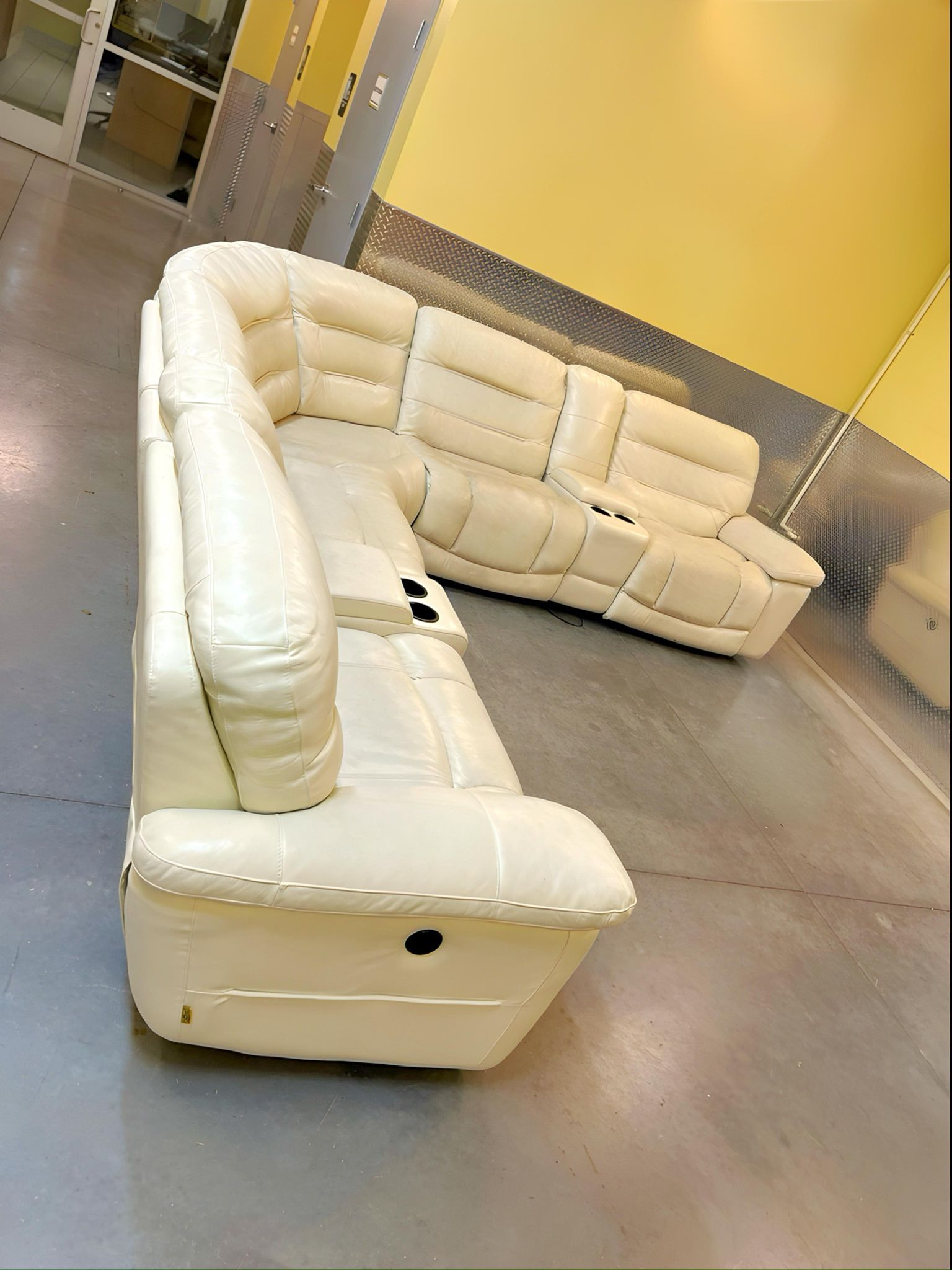 Real Leather Power Reclining Sectional