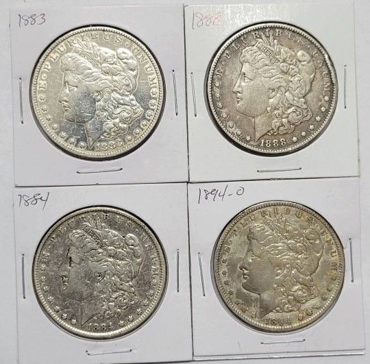 4 Morgan Silver Dollars 90% Silver