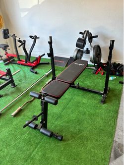 Bench with leg curl and preacher curl