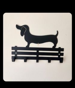 Dog key holder Metal Art 10 × 7 in