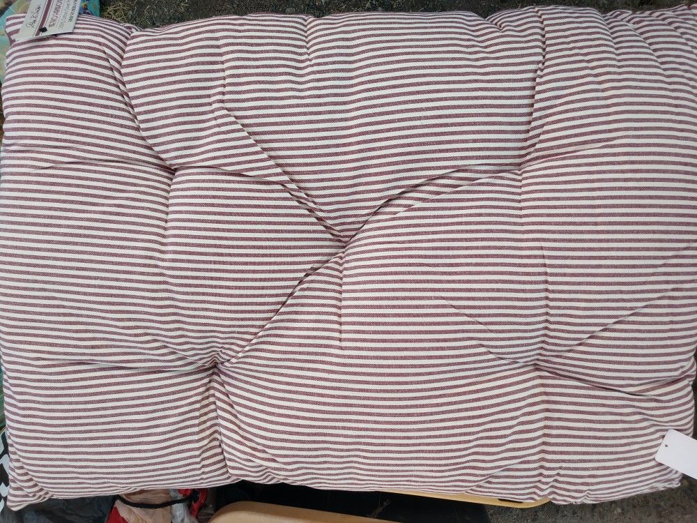 Red striped Metro Farmhouse large dog bed