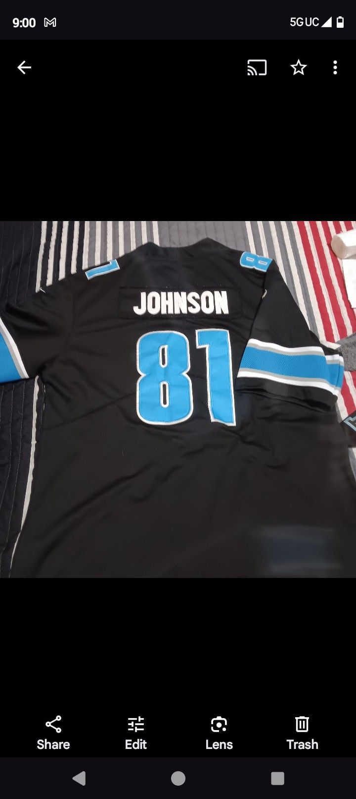 2 Diff style Lions #81 Johnson Jerseys