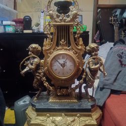 Large Brass & Bronze Clock