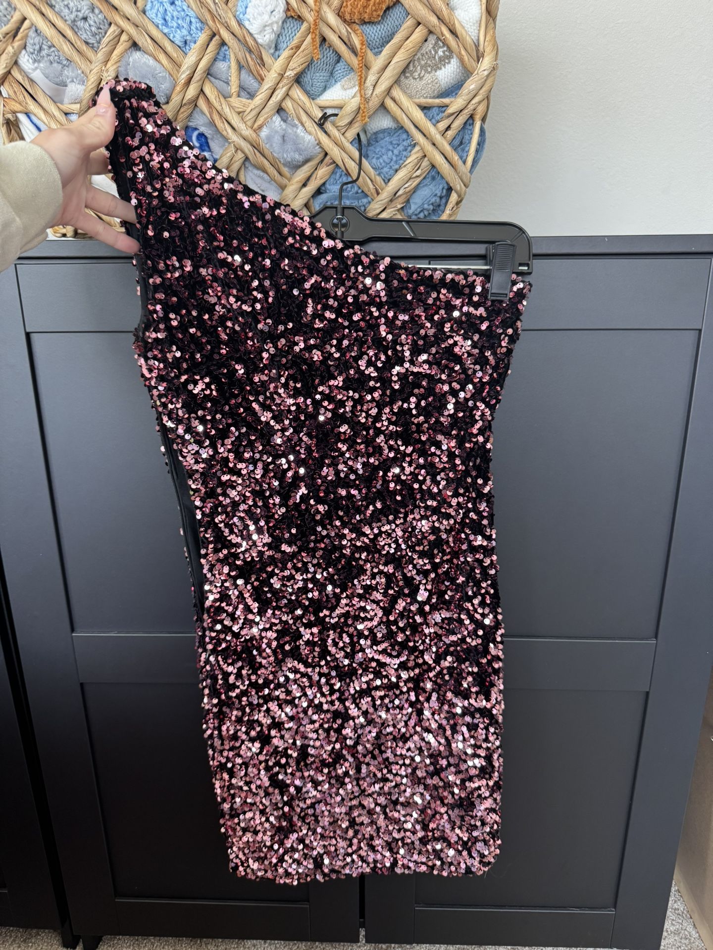 One Shoulder Sequin Dress