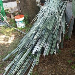 Heavy Gauge Unistrut, Unistrut Splice, Bolts And Lock Nuts. 1/4 and 3/8 All-thread With Hangers, Splice Nuts, Washers, and Nuts