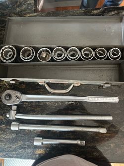 Vintage Craftsman 3/4” Drive Socket Set w/ Metal Case – Made in USA