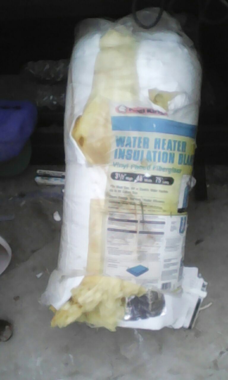 Roll of hot water heater insulation