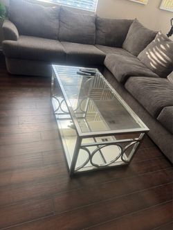 Glass Top Coffee Table with Chrome Frame