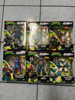 TMNT x G.I. Joe Leo Bebop Raph Slash Shredder Miley Lot Of 6