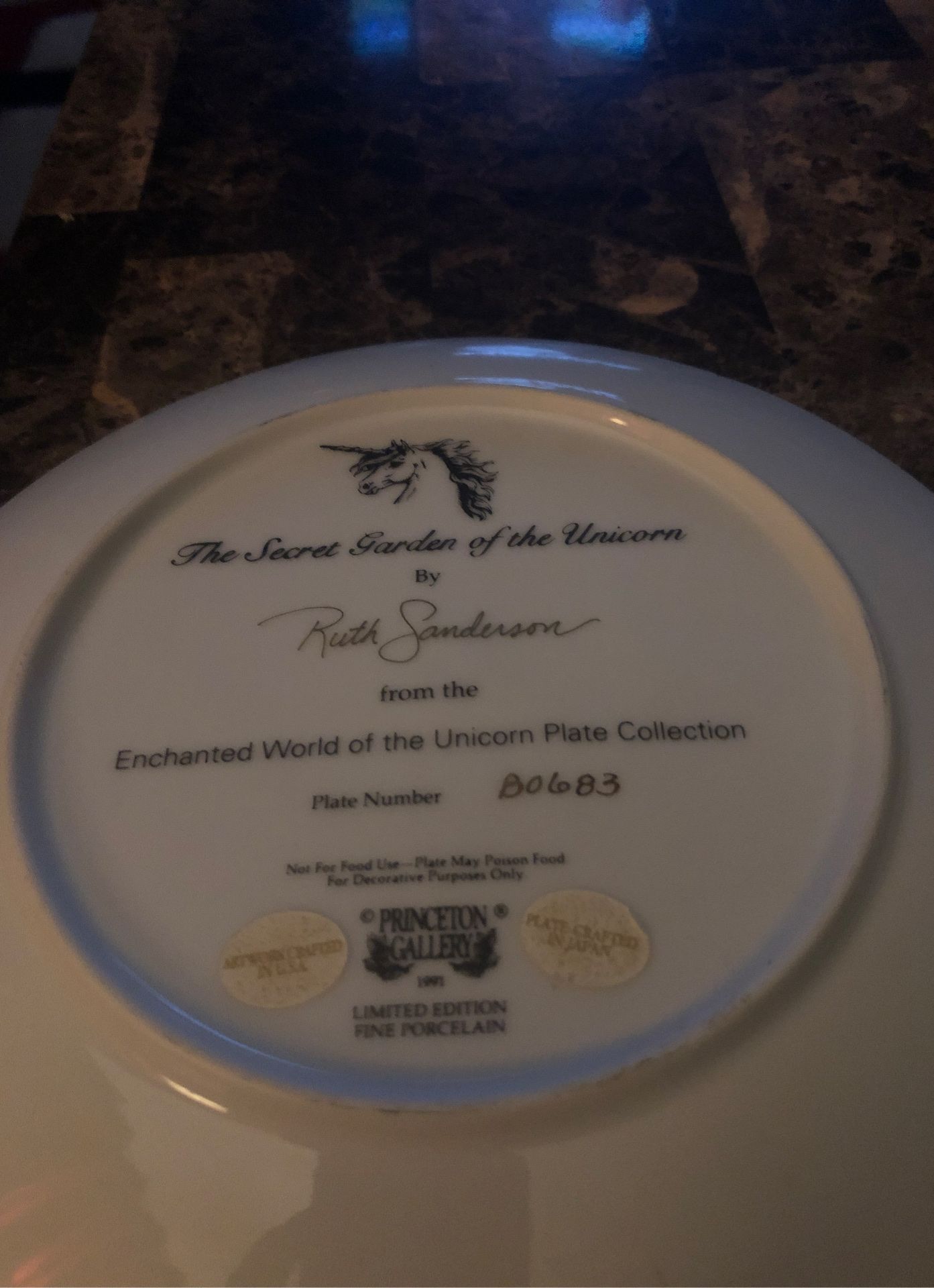 The enchanted world of the unicorn plate collection