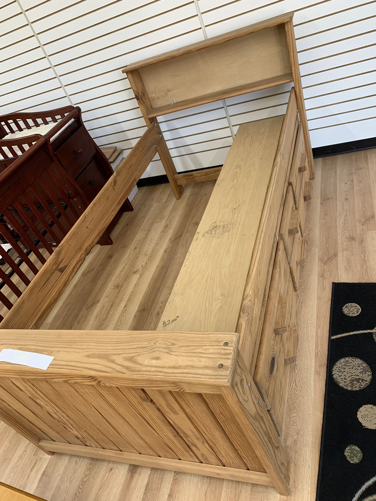 Twin Size Wood Bed With Drawers And Shelves