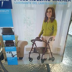 Medline Steel Rolling Walker Brand New