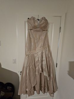  Blush Pink Strapless Dress