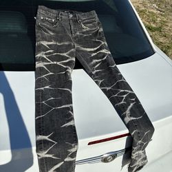 Men black and white purple Jeans
