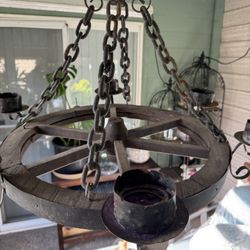 Candle Holder Carriage Wheel
