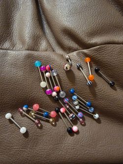 Lot of 22 Tongue Piercings Assorted Like New