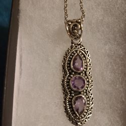 Sterling Amethyst Pendant  $125