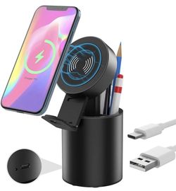 Wireless Phone Charger Stand 18W Pen Holder Wireless Charging Station
