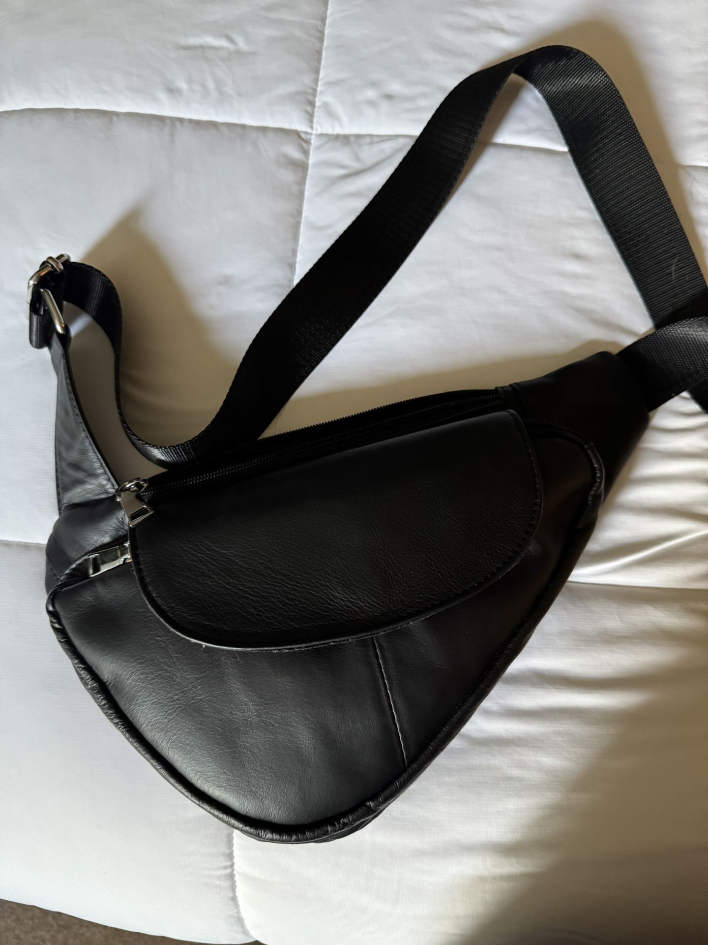 Black Leather Crossbody 