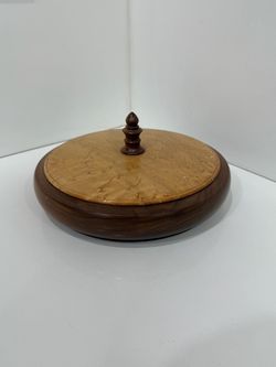 Wooden Bowl with Lid Brand The WoodPotter Signed by the Artist