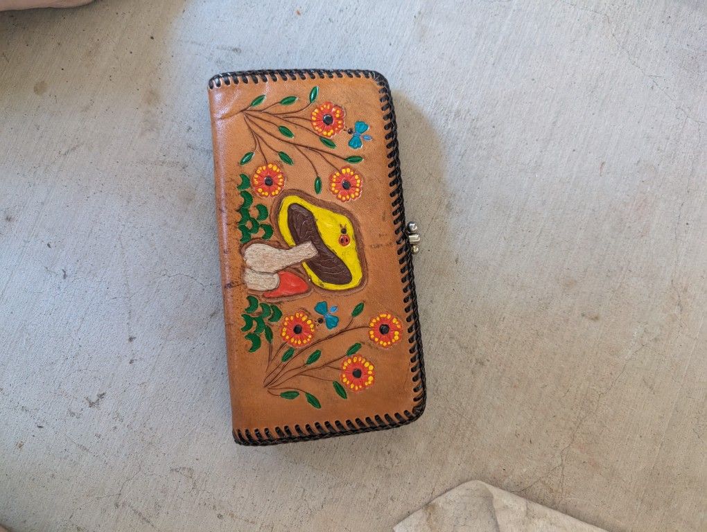 Handmade Leather Mushroom Wallet