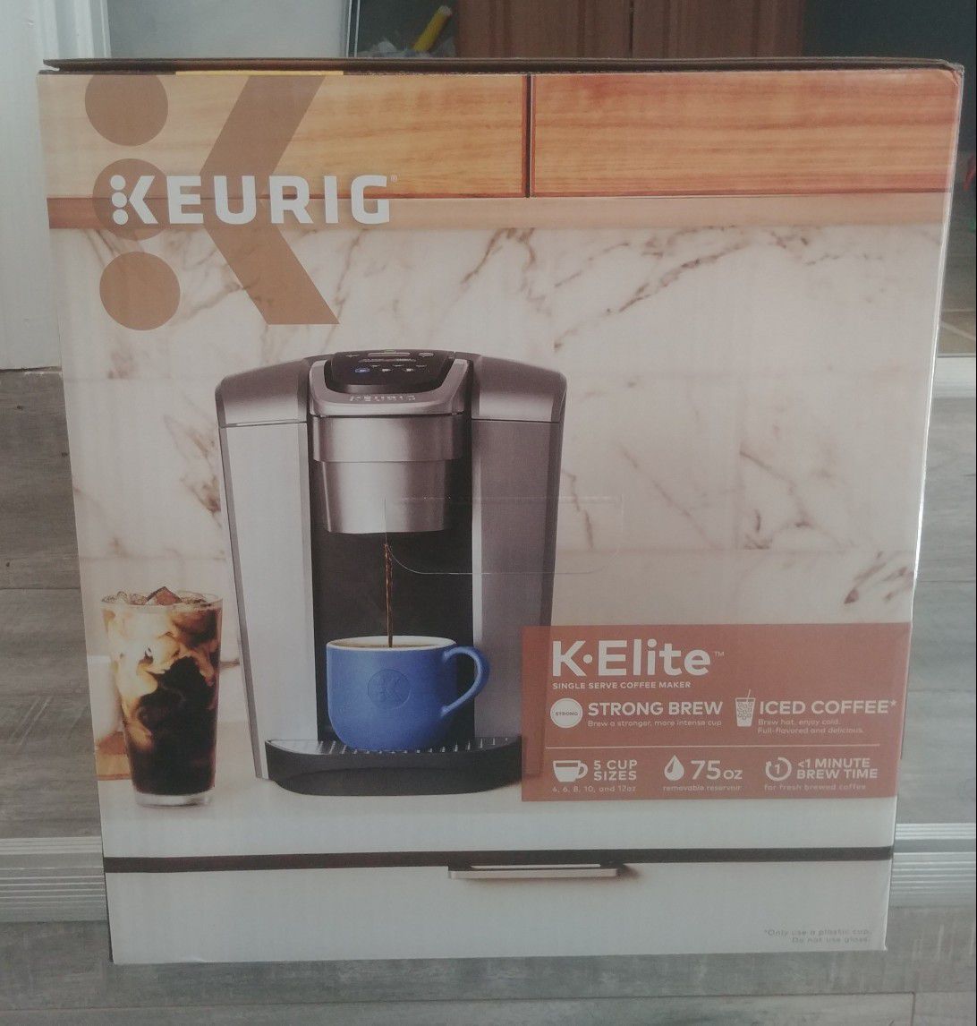 Keurig K-Elite Coffee Maker, Single Serve K-Cup Pod Coffee Brewer, with Ice Coffee Cabability