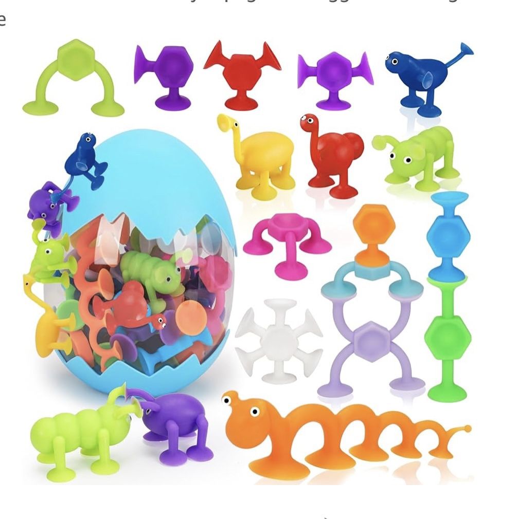 32 PCS Toddler Suction Cup Toys Kids Bath Toy 3-5 Party Favor Goody Prize Filler Stuffer Gifts for 3 4 5 6 Year Old Boy Girl Travel Sensory Fidget Win