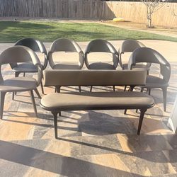 6 Dining chairs with bench